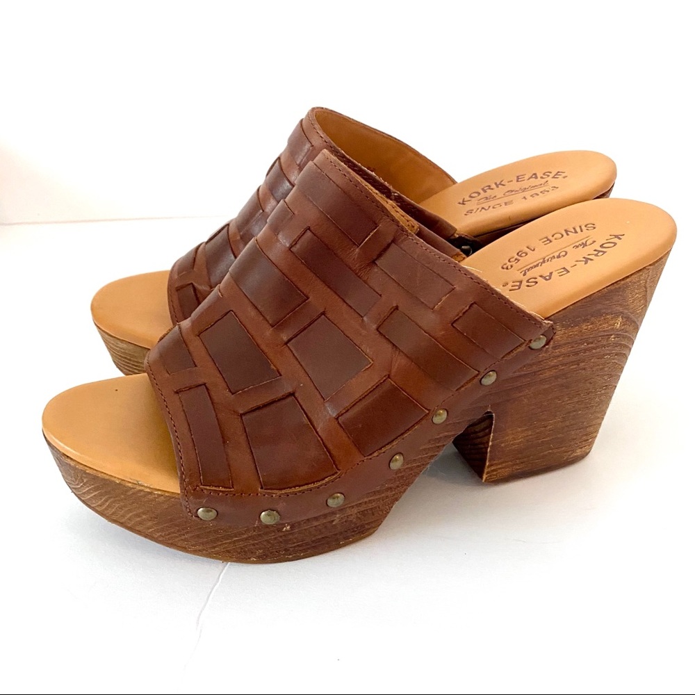 Kork-Ease Leather Platform Wedges Heel Pumps 10
